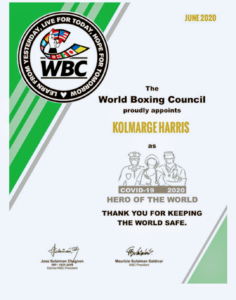 Wolrd Boxing Council recongizes Kolmarge Harris